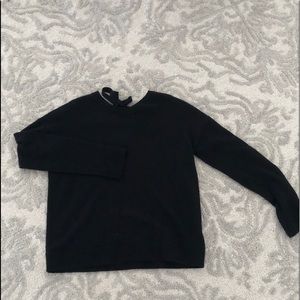 Black sweater with tie lace back